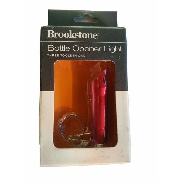 Brookstone Red Bottle Opener Light 3 tools In 1 - Picture 1 of 2